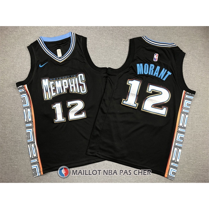 Maillot Enfant Memphis Grizzlies Ja Morant NO 12 Ville 2022-23 Noir